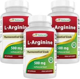 Best Naturals L-Arginine 500mg 250 capsules (250 telling (verpakking 3))