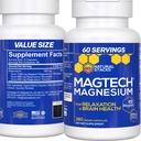 MagTech Magnesium Supplement - 3 Forms of Magnesium: Magtein L-Threonate, Glycinate & Taurate - 200mg Chelated Magnesium Complex - Supports Relaxation & Brain Health - 180 Capsules