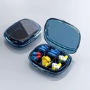 Daily Pill Organizer, 6 Compartments Portable Pill Case, Portable Pill Dispenser, Vocht-Proof Travel Pill Box om supplementen, vitamines, kabeljauw leverolie en medicatie vast te houden ... (Clean-Blue)
