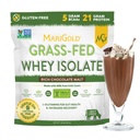 MariGold Grass-gevoed Wei Protein Isolaat Poeder - Rijke chocolade Malt smaak - 1 Lb 