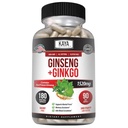 Kaya Naturals Red Panax Ginseng + Ginkgo Biloba - Nootropic Brain Supplement - Cognitieve en concentratie ondersteuning - Brain Booster, Focus, and Memory Supplement - 180 Capsules