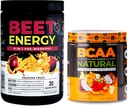 Nutrology Beet Natural O2, Pre Workout Powder, Passion Fruit Flavor (30 Servings) BCAA Natural, Plant Based BCAA Powder, Orange Coconut Flavor (30 Servings)
