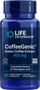Life Extension CoffeeGenic® Green Coffee Extract, 400 mg, gestandaardiseerd voor 50% chlorogeen zuur, Namaals Metabolisme Ondersteuning, Glutenvrij, Niet-GMO, Vegetarisch, 90 capsules