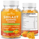 Shilajit Gummies 1000mg Sugar Free - Shilajit Supplement voor mannen en vrouwen - High in 85+ Trace Minerals & Fulvic Acid - Energy, Brain, Immunity - 60 Gummies
