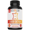Zhou Cider Detox - Apple Cider Vinegar Capsules met moeder, ruwe natuurlijke ACV pillen voor vrouwen en mannen, plantaardige complexe supplement met kurkuma & Cayenne Pepper - 60 Vegan Capsules