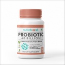 Probiotic with Probiotic Fibre Blend Veggie Capsules - 60 Billion CFU -10 Probiotic Strains/Easier Digestion,Fuller Nutrition/Organic/Natural for Women & Men (60.0 Servings)