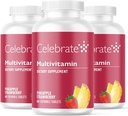 Vier vitamines Bariatrische Multivitamine Kauwbaar, IJzervrij - Post Gastric Bypass & Sleeve Gastrectomie Supplement voor mannen en vrouwen - Essentiële Mineralen & Vitamine A, B, D & E - Fruity (180 tabletten)