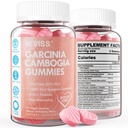 Suikervrije Garcinia Cambogia Gummies 1000mg 95% HCA Pure Extract met L-Carnitine, Raspberry Ketone, Chroom, Groene Koffie Bean voor Metabolisme, 100% Organisch Extract, Veganist, Aardbei Smaak 60 Ct