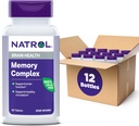 Natrol Geheugen Complex met Ginkgo Biloba 120 mg en B Vitaminen, Dieetsupplement voor Hersengezondheid en Geheugen Ondersteuning, 60 tabletten, 30 dagen levering (pakket van 12)