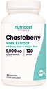 Nutricost Chasteberry Supplement for Women 120 Capsules, 5000mg Equivalent Per Serving (van 500mg van 10:1 Extract), met Dong Quai & Gember Root Extract, Vegetarisch, Glutenvrij & Non-GMO