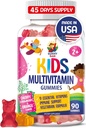 Kinderen Multivitamine Gummies - 90 Kauwtabletten - Dagelijks supplement met 14 essentiële vitamines voor leeftijden 2 en hoger - Inclusief vitamine A, C, D, E, Vegetarische B6 en B12, zink, Biotine