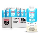 Muscle Milk Zero Protein Shake, Vanilla Crème, 11 Fl Oz Karton, 12 Pack, 20g Proteïne, Zero Sugar, 100 Calorieën, Calcium, Vitaminen A, C & D, 4g Fiber, Energizing Snack, Verpakking mei Vary,12 Tellen (Pack of 1)