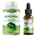 PURA VIDA MORINGA Capsules (120 telling) en Moringa Leaf Extract Drops (2 fl oz)