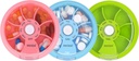 INFODA Weekly pil Organizer 7 Compartiment Rotating Pill Box voor dagelijkse medicatie en vitamines - Portable Travel Pill Case Visolie Supplementen Vitaminen Organisator (Roze + Sky Blue + Groen)