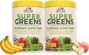 Country Farms Super Greens Apple Banana Powder Smoothie, Biologische Super Foods, USDA Biologische Drink Mix, Fruit, Groenten, Paddenstoelen, Superfood Nutrition, 40 Servings, 2 Pack