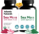 Atlantic Naturals Sea Moss Superfood Bundle - Sea Moss with Beet Root & Spirulina Capsules - Defense Support, Blood Flow, Joint Health & Iron - 240 Capsules (2 x 120 ct)
