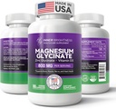 Magnesium Glycinate - Magnesium Supplement with Zinc & Vitamin D3 for Sleep, Immune, Bone & Muscle Support and Heart Health - Non-GMO, Gluten-Free, Gentle on Stomach - 180 Vegetarian Capsules