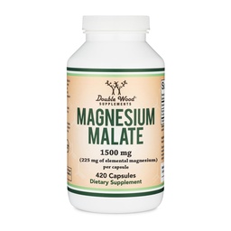 Magnesium Malate 1,500mg, Bioavailable + High Absorption, 420 Capsules