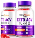 (2 Pack) Ultra Quick Keto ACV Gummies, UltraQuick Keto+ACV Gewichtsverlies Ondersteuning, Premium Keto Plus ACV Formule, Natuurlijke Apple Cider Vinegar, Officiële Gomitas Reviews (120 Gummies)