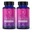 Flow and Glow Natural Hormone Balance for Women - PMS & Menopauze Relief for Cramps, Mood Swings & Night Sweats with Donq Quai & Black Cohosh for Menopauze - 60 Vegan Capsules (2 Pack)
