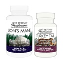 Host Defense Bundle with Lion's Mane Capsules, 120 Count & Turkey Tail Capsules, 30 Count - Support Brain Health, Memory & Focus - Support Digestief & Immune Health