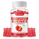Magnesium Glycinate Gummies 1000mg met Magnesium L-Threonaat, Gecheld Magnesium Kalium Complex Supplement met VitD, B6, CoQ10, Calcium, Ondersteuning voor Geheugen, Kalm, Mood - 90 Gummies Aardbei