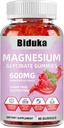 900(600+300) mg Magnesium Glycinate Gummies, L-threonaat, Calcium, Natrium, Vitamine K, D, B6, Vegan, 60 Tellingen