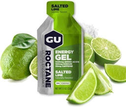 Gu Energy Roctane Ultra Endurance Energy Gel, On-The-Go Sports Nutrition for Running, Biking, Hiking or Skiing, Salted Lime, 24-Count