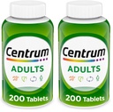Centrum Adult Multivitamine/Multimineral Supplement met Antioxidanten, Zink, Vitamine D3 en B Vitaminen, Glutenvrij, Non-GMO Ingrediënten - 200 Tellen (pakket van 2)