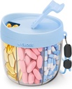 Leuke pildispenser met 7 grote compartments, Portable Pill Bottle Organizer met brede opening voor gemakkelijk gebruik, Anti-Mix pil Organizer voor reizen, BPA-vrije pil containers, blauw