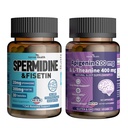 Apigenin 200mg with L-Theanine 400mg + Spermidine 20mg & Fisetin 300mg - Ultimate Relaxation, Longevity & Aging Defense Bundle | Non-GMO, Zero Fillers丨60 Veggie Caps + 30 Capsules