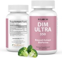 MLAB36 DIM Ultra 350 mg met Broccoli Extract & Bioperine - DIM-supplement voor mannen en vrouwen voor Estrogeen Metabolisme Support & Hormone Balance - Non-GMO & Gluten Free 60 Vegan Capsules - Made in USA