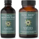 Natura Health Products Lung & Bronchial Tonic and Flew Away Supplement Bundle - Soothes and Tonifys The Respiratory System - Immuun System Support & Seasonal Defense
