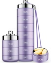 Mossime Metal Travel Pill Organizer, Portable 7 Day Vitamine Organizer Stapelbaar, Waterdicht 1 keer Een dag pil Box, Grote Pillen Container, Dagelijkse Medicine Organisator voor Vitamine, Visolie, Supplement