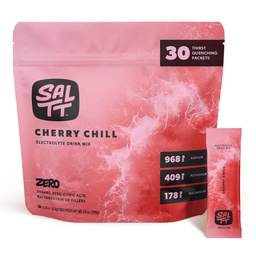 SALTT Electrolytes Poeder Gearomatiseerde Drank Mix - Cherry Chill - 30 Hydration Packets - Magnesium, Kalium, Natrium, Trace Minerals - Zero Sugar & Gluten Free - Reizen Essentials