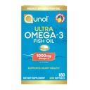 Qunol Visolie Omega 3 Mini Softgels, 1000mg Omega 3 EPA + DHA, Ultra Pure Supplementen, Hartgezondheidsondersteuning, Citroensmaak, Gemakkelijk doorslikken Minis, 3 maanden levering, 180 Tellen