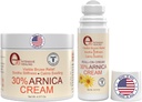 Arnica Cream & Arnica Gel Roll-On 2PK voor kneuzing en zwelling, Soothe Sore Muscles & gewrichten met vitamine K, 30% Arnica Montana, Hyaluronzuur & L-Arginine