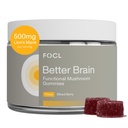 FOCL Lions Mane Mushroom Gummies - Paddestoel Supplement voor Hersenfunctie, Focus, Geheugen, Energie, Immune Boost, Uithoudingsvermogen - Nootropic Complex Lion's Mane, Reishi, Cordyceps - Vegan, Glutenvrij, Biologisch