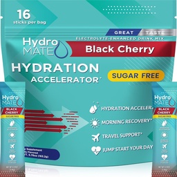 Elektrolytpoeder Suikervrije Hydration Paketten Zwarte Cherry HydroMATE 16 Sticks