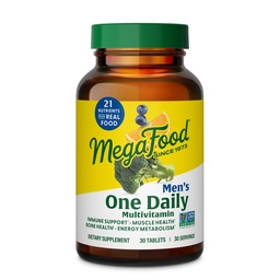 MegaFood One Daily Heren Multivitaminen - Multivitamine voor mannen - Vitamine C, Vitamine D3 & Vitamine B12 - Spier, Energie Metabolisme & Immuun Ondersteuning - Vegetarisch, Glutenvrij - 30 tabletten, 30 porties