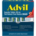 Advil Pain Reliver and Fever Reducer, Pain Relief Medicine met Ibuprofen 200mg voor hoofdpijn, rugpijn, menstruele pijn en gewrichtspijn Relief - 50x2 gecoate tabletten
