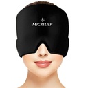 Migrelief Migraine Relief Cap - Ice Cap voor Migraines en Hoofdpijn met 360 graden Hoofd- en Oogdekking - Koude Therapie Hoofdpijn Hoed en Migraine Masker voor Natuurlijke Pijn Verlichting - One Size, Zwart