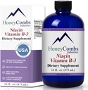 HoneyCombs Vitamin B3 Niacin Supplement Liquid Drops - High Potency Vitamin B3 Liquid Drops for Men & Women - Maintain Digestive System, Skin, Tongue, Energy and More - Vegan Niacin Drop (16 Fl oz)