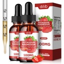 Kalium Magnesium Citrate Supplement, vloeibare Magnesium Citrate Drops 500mg met Ashwagandha, Calcium, Zink, Vitamine D3, B6, B12, CoQ10 - Ondersteuning Kalm & Bone & Muscle & Immune Health Vegan 2 Pack