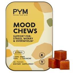PYM Citrus Mood Kauwt Ondersteuning voor Stress, zorgen & Overweldigen, 20 Graaf 