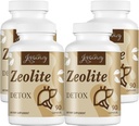 Zeolite Detox Capsules, Organic Activated Charcoal, Bentonite Clay, 1-2 µm Clinoptilolite, Maximum Absorption, Gut Liver Detox Cleanse Full Body for Women Men, 360 Capsules