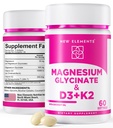 Magnesium Glycineer 500 mg met vitamine D3 10.000 IE & vitamine K2 200mcg Verbeterd met Kokosolie voor optimale absorptie, Glutenvrije, suikervrije softgels (60 softgels)