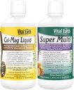 Vitale aardmineralen Bone & Wellness Ondersteuning Cal Mag Liquid + Super Multi, vloeibare multivitaminen, MTHFR Ondersteuning, 32 Oz Ea