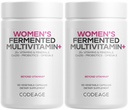 Codeage Vrouwen Dagelijkse Multivitamine, 25+ Vitaminen & Mineralen, Gefermenteerd, Biologische Geheel Voedigsmiddel, Probiotica Supplement - Vitamine A, B, C, D, E & K, Omega 3, Zink - 2 Pack