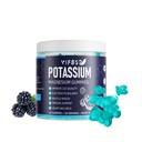 Kalium Magnesium Gummies, Kalium 120 Gummies Suikervrij voor mannen en vrouwen, Ondersteuning Been & Muscle & Heart Health, Magnesium Glycinate Gummies Beste voor Bedtime, Vegan, Non-GMO, Berry Flavor